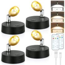 Pacote com 4 Spot Lights Bgmonster, recarregável, interno com controle remoto Pacote com 4 Spot Lights Bgmonster, recarregável, interno com controle remoto