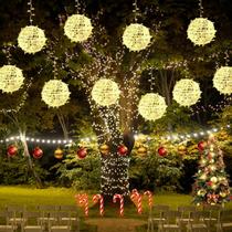 Pacote com 4 String Lights Baung Christmas Sphere Lights de 7,98 cm Pacote com 4 String Lights Baung Christmas Sphere Lights de 7,98 cm