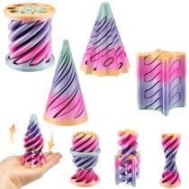 Pacote com 4 unidades de cone espiral Fidget Toy Lyzbbsoy Impossible Cone