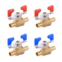 (Pacote com 4) Válvula de esfera de corte de porta completa EFIELD Pex 1/2"