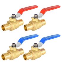 (Pacote com 4) Válvulas de esfera de fechamento de porta completa EFIELD Pex Crimp de 1"