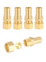 (Pacote com 5) Adaptador de transição reta de compressão EFIELD 1/2 Crimp Pex X 3/8 OD Encaixes de latão (Pacote com 5) Adaptador de transição reta de compressão EFIELD 1/2 Crimp Pex X 3/8 OD Encaixes de latão