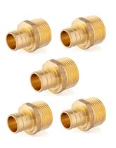 (Pacote com 5) Adaptador NPT macho Pex 3/4 polegadas x 3/4 polegadas, acessórios de crimpagem de latão EFIELD