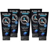 Pacote Com 5 Álcool Gel Etílico Hidratado 50ml Germicida E Bactericida Higiene Pessoal 50ml Vie Luxe Paris
