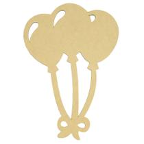 Pacote Com 5 Aplique Decoração de Parede Bexiga 27x40 Laser Mdf Madeira