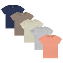 Pacote com 5 camisetas de algodão Cudlie Toddler Boys em cores terrosas
