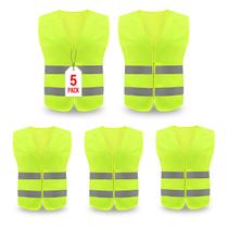Pacote com 5 coletes de segurança KLMN-Safety Reflective Hi-Vis Yellow Pacote com 5 coletes de segurança KLMN-Safety Reflective Hi-Vis Yellow