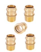(Pacote com 5) Conexões de adaptador de latão EFIELD Press Prensa de 1 polegada x NPT macho de 1 polegada