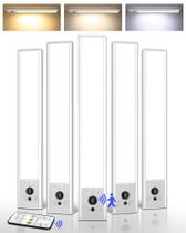 Pacote com 5 EZVALO, 10 polegadas, iluminação embaixo do gabinete, sensor de movimento, recarregável