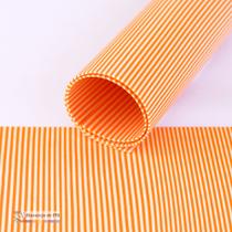 Pacote com 5 Folhas de EVA Mini Listra Delicado Dupla Face 40x50cm Branco/Laranja