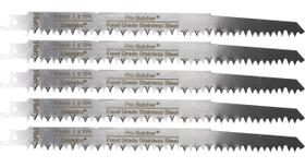 Pacote com 5 lâminas de serra Butcher Caliastro, aço inoxidável de 23 cm Pacote com 5 lâminas de serra Butcher Caliastro, aço inoxidável de 23 cm