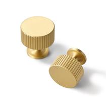 Pacote com 5 maçanetas de gabinete de latão SALISENG, ouro mate, 28 mm Pacote com 5 maçanetas de gabinete de latão SALISENG, ouro mate, 28 mm