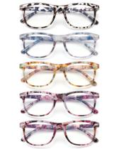 Pacote com 5 óculos de leitura JOLISU Blue Light Blocking 1.50