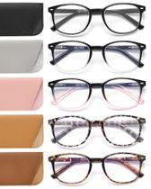 Pacote com 5 óculos de leitura JOLISU Blue Light Blocking para mulheres