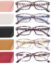 Pacote com 5 óculos de leitura JOLISU Fashion Anti Blue Light 1.5