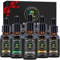 Pacote com 5 óleos para barba XIKEZAN com perfume, cedro e sândalo Pacote com 5 óleos para barba XIKEZAN com perfume, cedro e sândalo