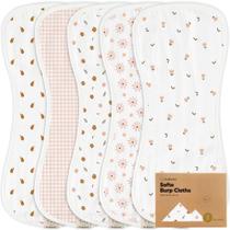 Pacote com 5 panos de arroto KeaBabies, 53 x 25 cm, algodão e bambu, macios Pacote com 5 panos de arroto KeaBabies, 53 x 25 cm, algodão e bambu, macios