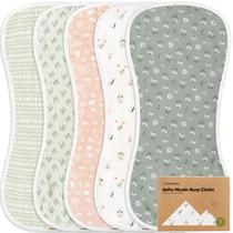 Pacote com 5 panos de musselina para arrotar KeaBabies, 21 x 25 cm, macios Pacote com 5 panos de musselina para arrotar KeaBabies, 21 x 25 cm, macios