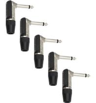 Pacote Com 5 Plug Conector Mono Em L 90 Graus P10 Com Capa