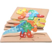 Pacote com 5 quebra-cabeças Montessori Mama Dinosaur para crianças de 3 a 5 anos