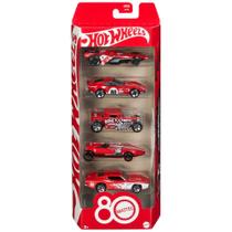 Pacote com 5 Toy Cars Hot Wheels, escala 1:64 com decoração colecionável Pacote com 5 Toy Cars Hot Wheels, escala 1:64 com decoração colecionável