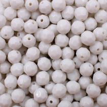 Pacote com 50 contas sextavadas 8mm branca leitosa Pacote com 50 contas sextavadas 8mm branca leitosa