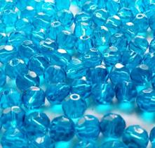 Pacote com 50 contas sextavadas 8mm cristal azul claro