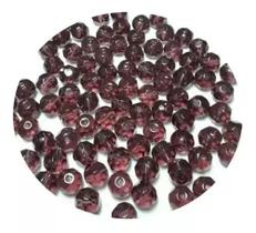 Pacote com 50 contas sextavadas 8mm cristal lilás Pacote com 50 contas sextavadas 8mm cristal lilás