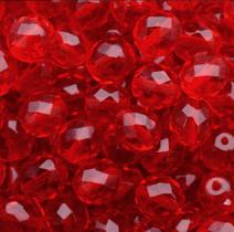 Pacote com 50 contas sextavadas 8mm cristal vermelho Pacote com 50 contas sextavadas 8mm cristal vermelho