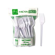 Pacote com 50 Garfos Descartáveis em Branco - Ideal para Restaurantes e Catering