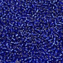 Pacote com 50 gramas miçangão azul escuro cristal