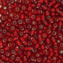 Pacote com 50 gramas miçangão vermelho cristal