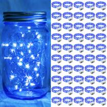 Pacote com 50 LED Fairy Lights chzk Blue, 2 m, operado por bateria