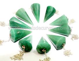 Pacote com 50 Pêndulos Facetados de Quartzo Verde Natural - Atacado