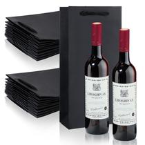 Pacote com 50 sacos de vinho de papel Kraft preto reutilizáveis Yeeqee 17x9x35 cm