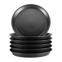 Pacote com 6 bandejas coletoras de plástico pretas Planter GROWNEER de 30 cm