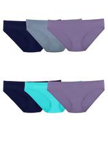 Pacote com 6 biquínis de microfibra Fruit of the Loom para mulheres Pacote com 6 biquínis de microfibra Fruit of the Loom para mulheres