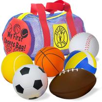 Pacote com 6 bolas de espuma com bolsa de ginástica Hero Brands My First Sports Bag Pacote com 6 bolas de espuma com bolsa de ginástica Hero Brands My First Sports Bag