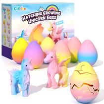 Pacote com 6 brinquedos Unicorn Hatching Rainbow Eggs para crianças de 3 anos ou mais