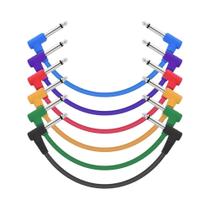 Pacote Com 6 Cabos De Patch Para Guitarra De 6 Polegadas, Conector TS De 1/4 De Polegada Com Ângulo