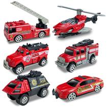 Pacote com 6 caminhões de bombeiros Diecast para crianças de 3 a 5 anos Pacote com 6 caminhões de bombeiros Diecast para crianças de 3 a 5 anos