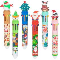Pacote com 6 canetas retráteis YOYTOO Cartoon Christmas 10 em 1 de 0,7 mm Pacote com 6 canetas retráteis YOYTOO Cartoon Christmas 10 em 1 de 0,7 mm
