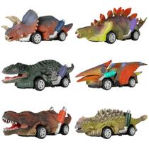 Pacote com 6 carros Toy DINOBROS Dinosaur Pull Back para crianças de 3 anos ou mais