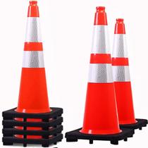 (Pacote com 6) Cones de segurança de trânsito BESEA 28 cm Orange Road Parking