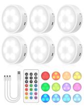 Pacote com 6 cores recarregáveis Puck Lights Goodea.fun com 13 cores RGB