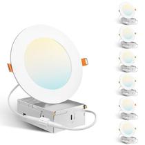 Pacote com 6 luzes embutidas LED reguláveis Amico de 4" 5CCT 10W 800LM
