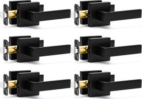 Pacote com 6 maçanetas Sopoby Passage Matte Black Heavy Duty