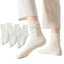 Pacote com 6 meias redondas Flydo para mulheres, de algodão, casuais, atléticas