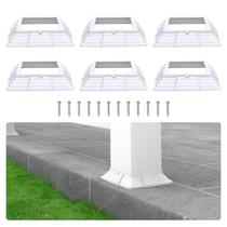 Pacote com 6 postes, capa de base de vinil 4x4 para corrimão de madeira Pacote com 6 postes, capa de base de vinil 4x4 para corrimão de madeira