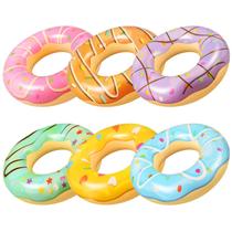 Pacote com 6 rosquinhas infláveis para piscina com anéis de 83 cm Pacote com 6 rosquinhas infláveis para piscina com anéis de 83 cm
